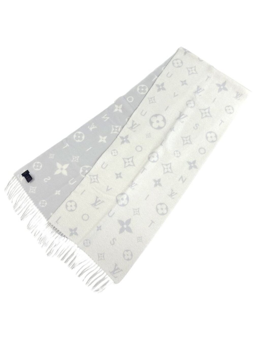 Louis Vuitton Scarf Shawl Cashmere Reykjavik Cloud Cles White Light Blue Winter - Picture 2 of 5
